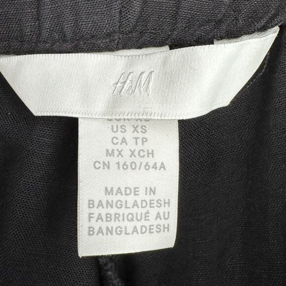 H&M Black Elastic Waistband Loose Fit Wide Leg Style Pants Size US XS - Picture 3 of 7